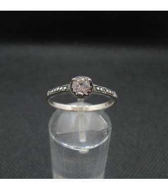 R002038 Genuine Sterling Silver Solitaire Ring Solid Hallmarked 925 4.5mm Cubic Zirconia